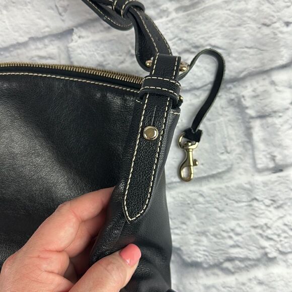 Retro Vintage Dooney & Bourke Black Leather Satchel Purse Handbag Bag Authentic - Picture 10 of 14